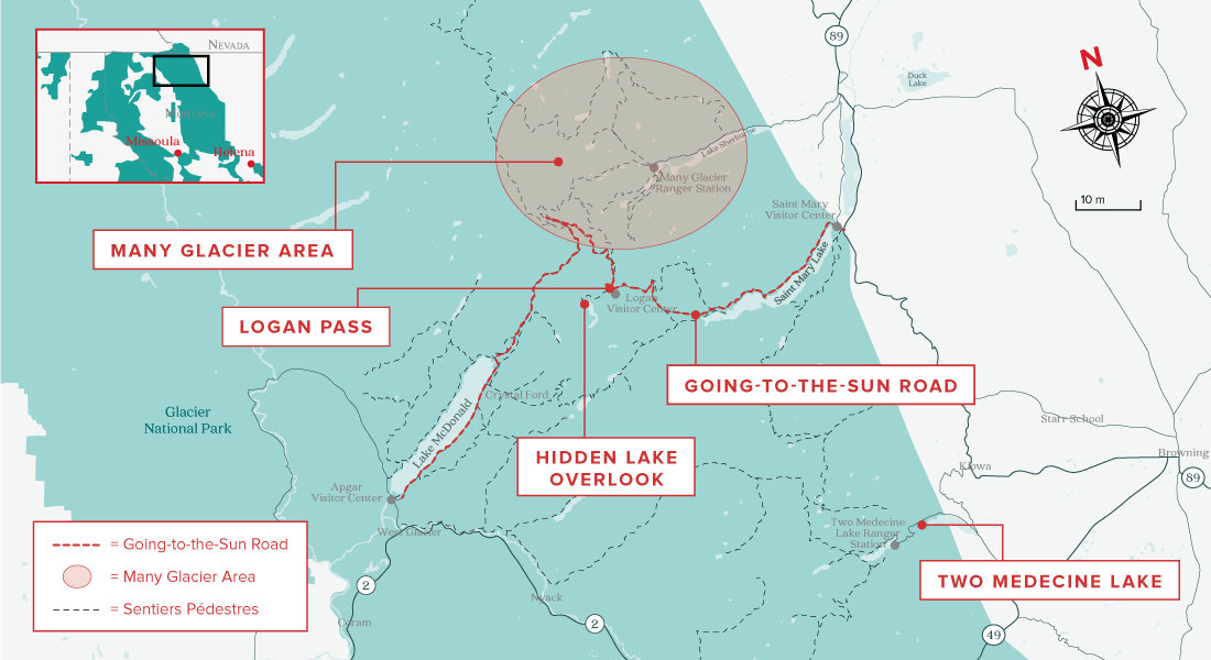glacier national park carte activités