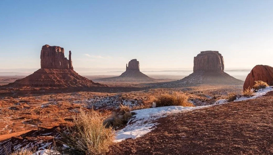 Snow at Monument Valley Monument Valley covered in snow