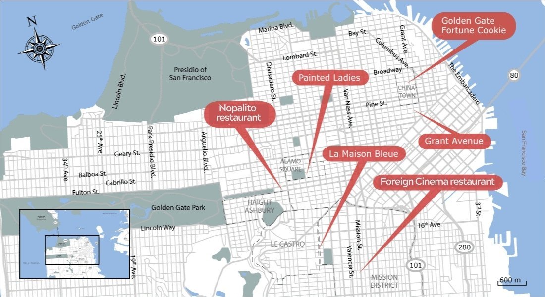 Visit San Francisco map of activities