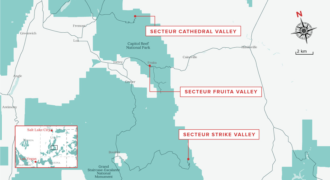 Vister Capitol Reef en 24 heures - Carte générale