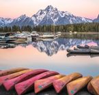 Lever du soleil sur Colter Bay dans le parc national de Grand Teton