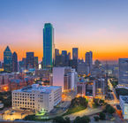 Dallas, at sunset