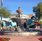 Near Phoenix, the Bob Parks equestrian fountain