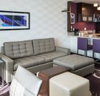 Living room and kitchen area