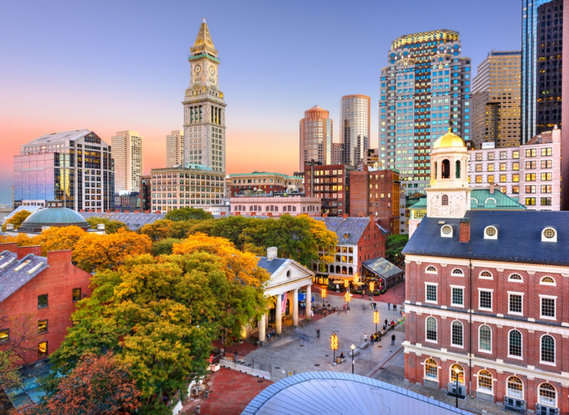 Boston at dusk