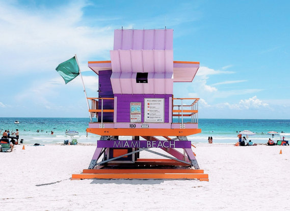 Cabane de maître-nageur à Miami Beach en Floride