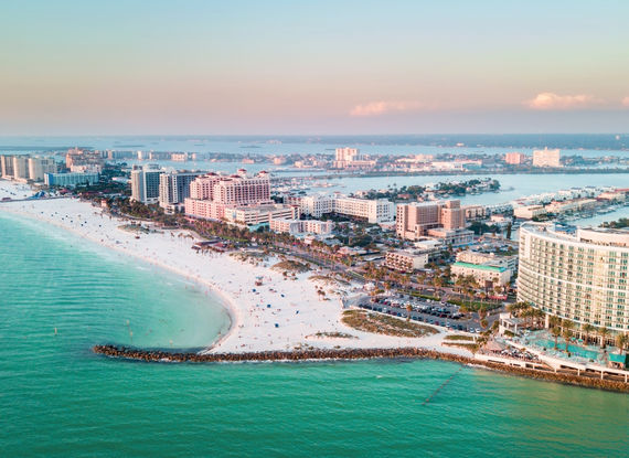 Panorama of Miami beaches and hotels