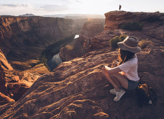 Coucher de soleil sur le Horseshoe Bend dans l'Ouest américain