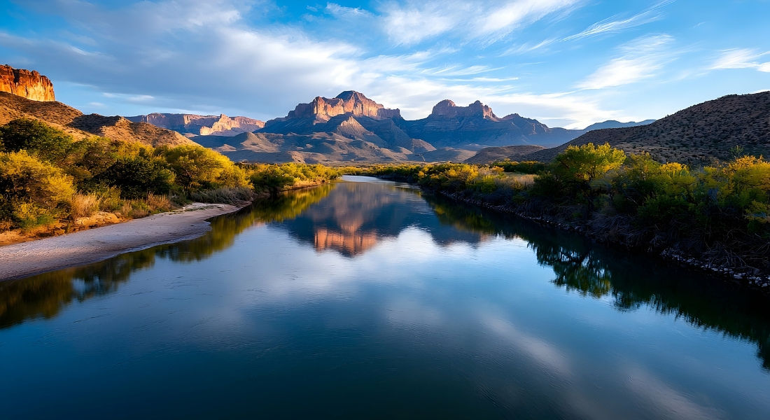 River and mountains of Big Bend Park