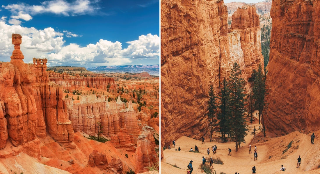 Itinéraire aux USA sur 1 semaine Amphitéatre de Bryce Canyon et vue de la Rim Trail