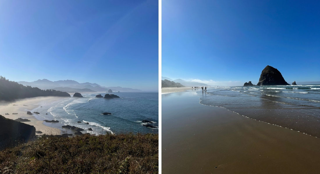 Plus belle plage Oregon Coast Cannone Beach vue du Ecola State Park