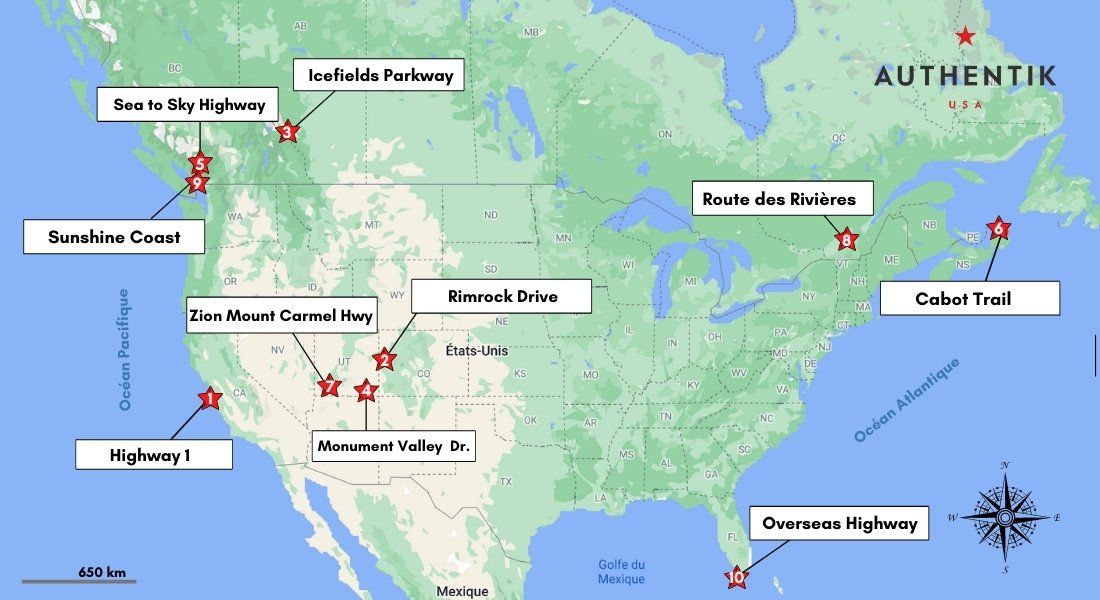 amérique du nord routes panoramiques immanquables