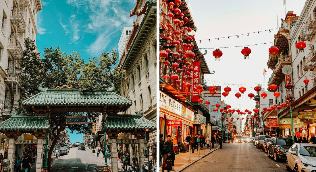 Quartier Chinatown à San Francisco Deux photos du quartier de Chinatown à San Francisco