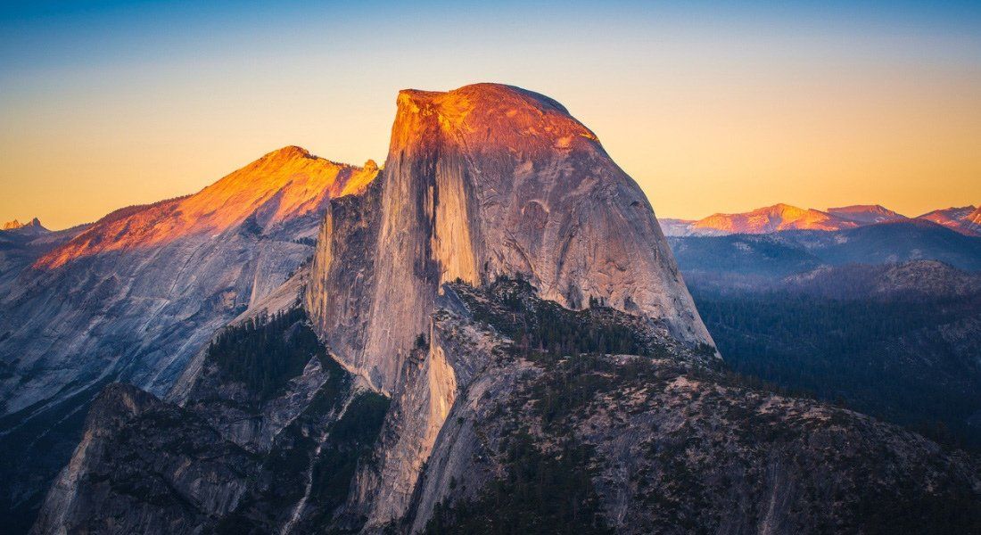 Yosmite sunset Glacier Point half dome