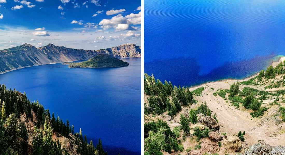 Visiter Crater Lake national park La couleur bleue de Crater Lake en Oregon