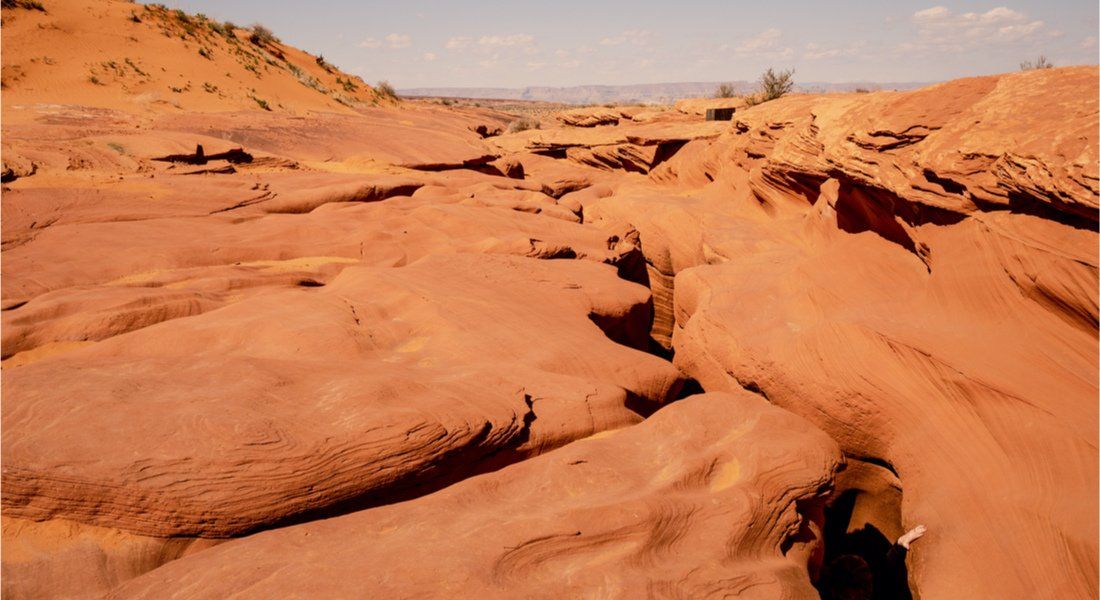 Page antelope tour Randonneur en train de sortir de Lower Antelope Canyon