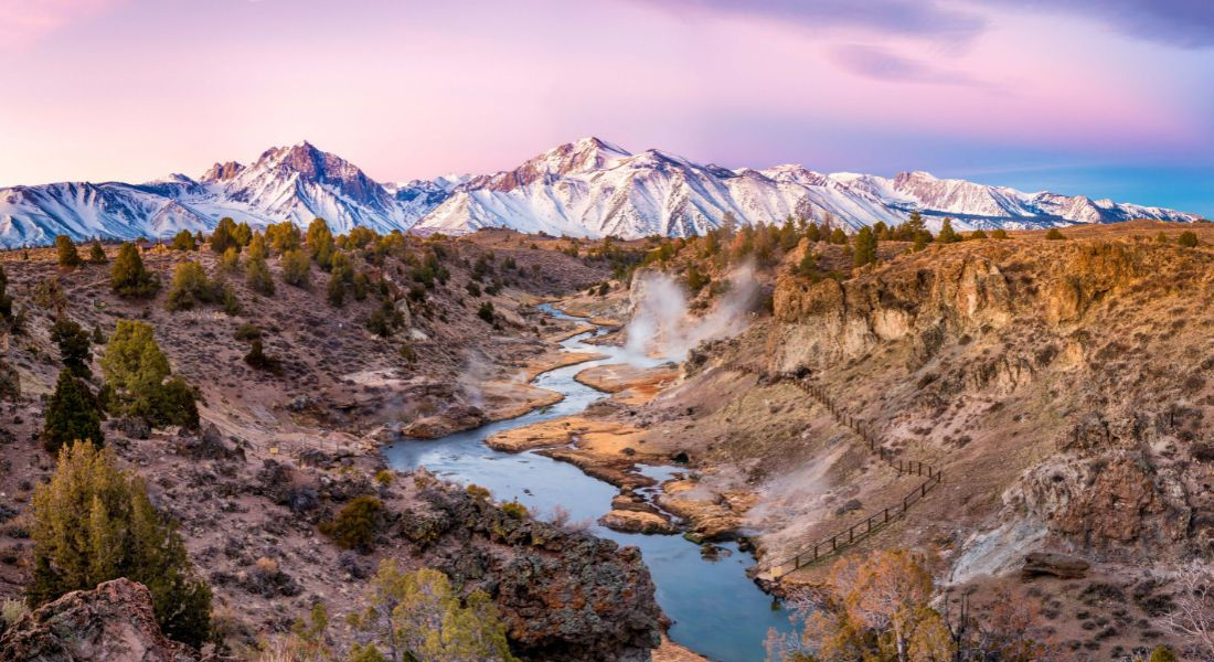 Mammoth Lakes Mammoth Lakes au coucher du soleil