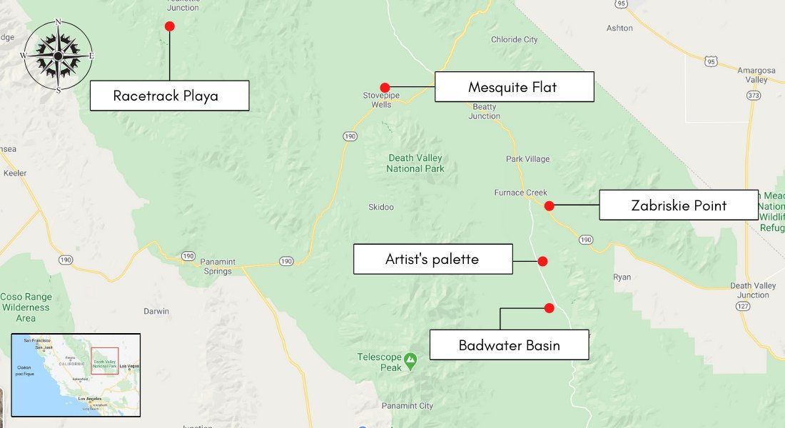 @AuthentikUsa Carte du parc national de la Death Valley