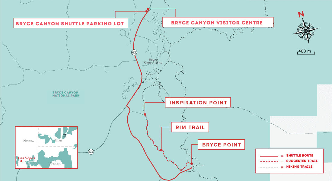 activities map of bryce canyon