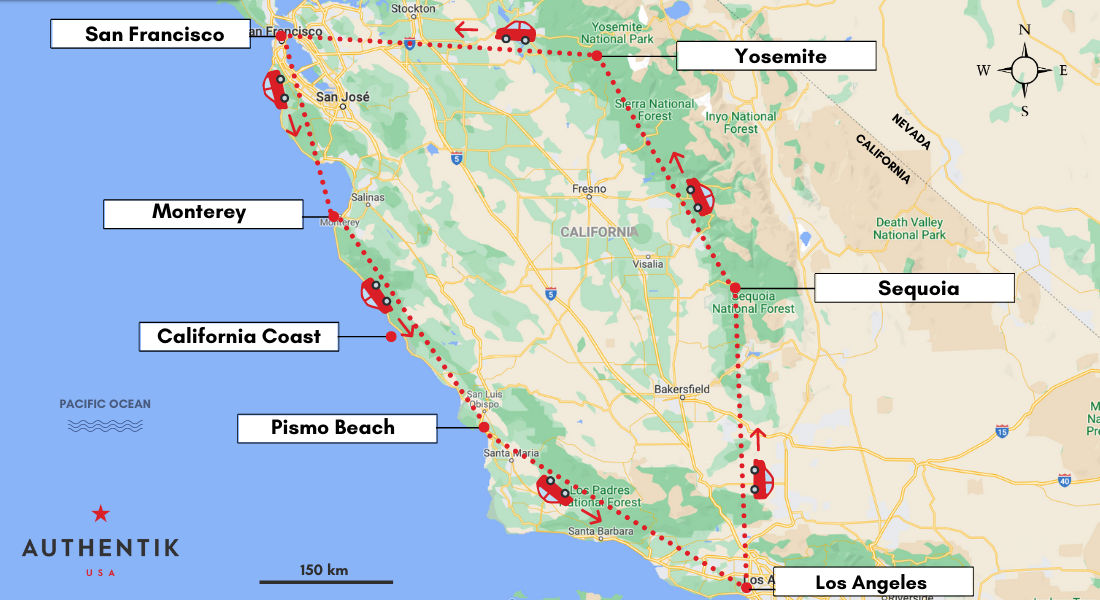 map california family tour