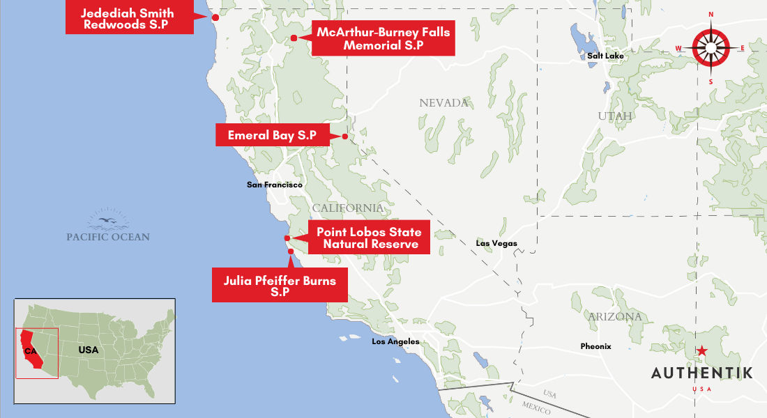 State parks California map