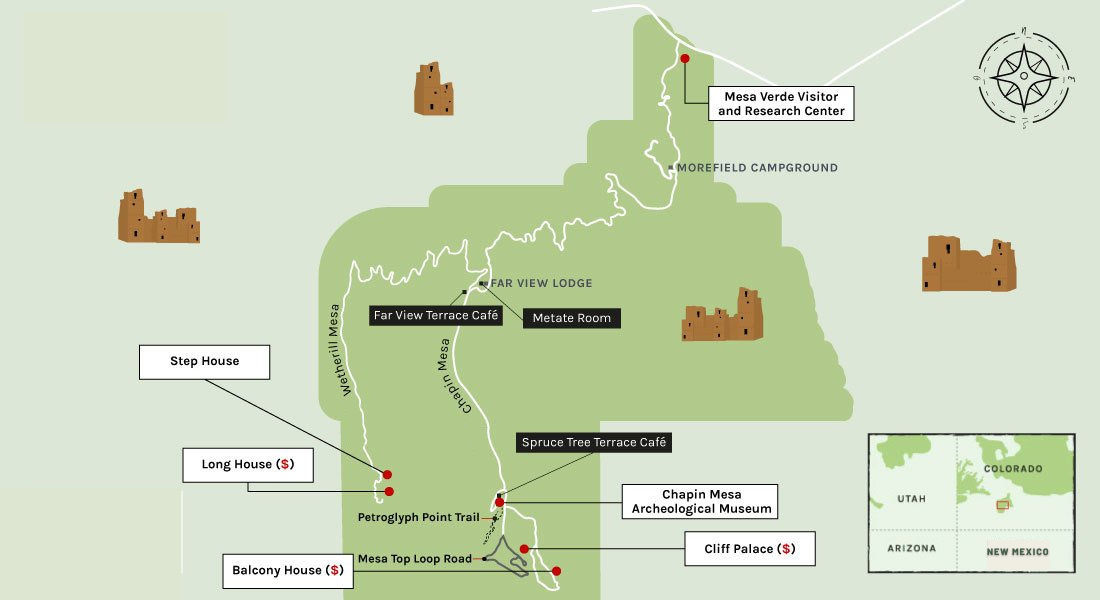 mesa verde national park map map mesa verde park usa