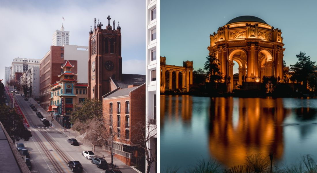 San Francisco en Californie Deux vues de San Francisco