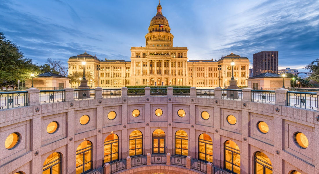 Texas State Capitol Le capitole au crépuscule, Austin