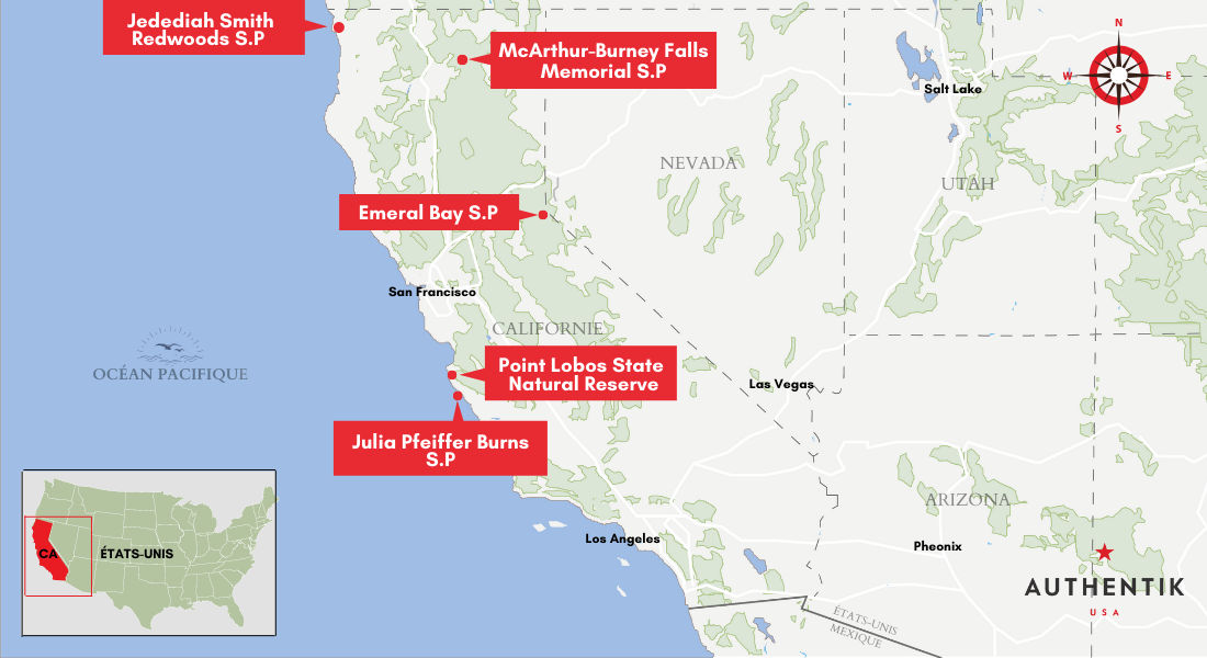 state parks californie carte
