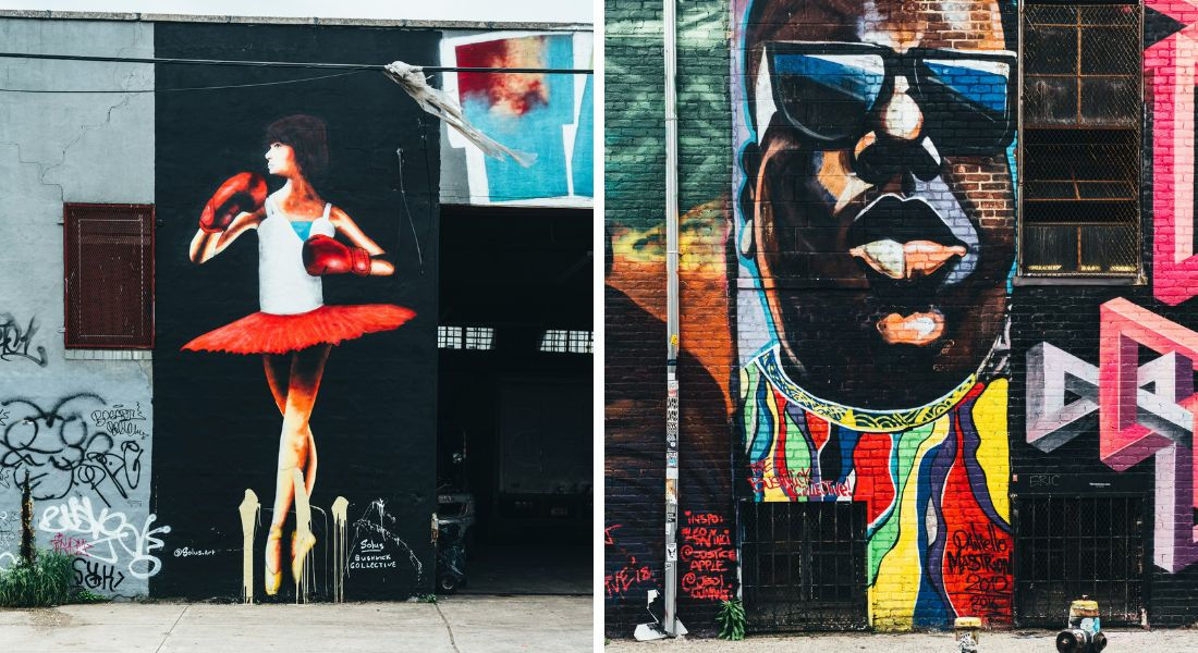 Quartier Bushwick à Brooklyn Deux fresques murales à Brooklyn