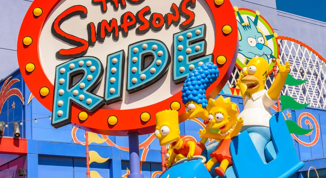 Universal Studios Hollywood Los Angeles Entrée du manège The Simpsons à Universal Studios Hollywood