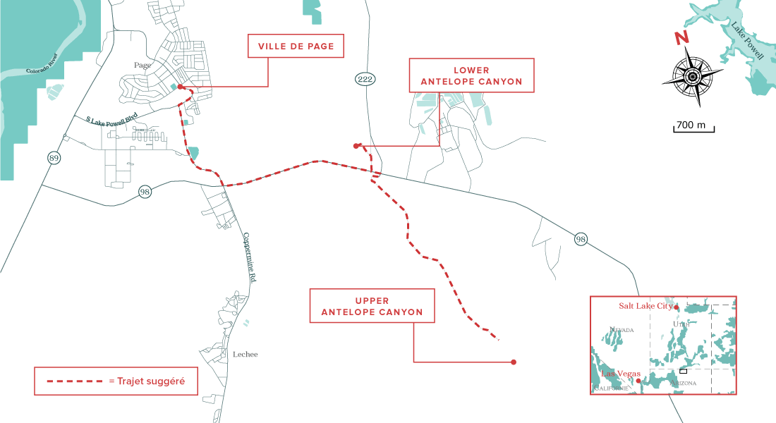Visiter Lake Powell en 24 heures carte