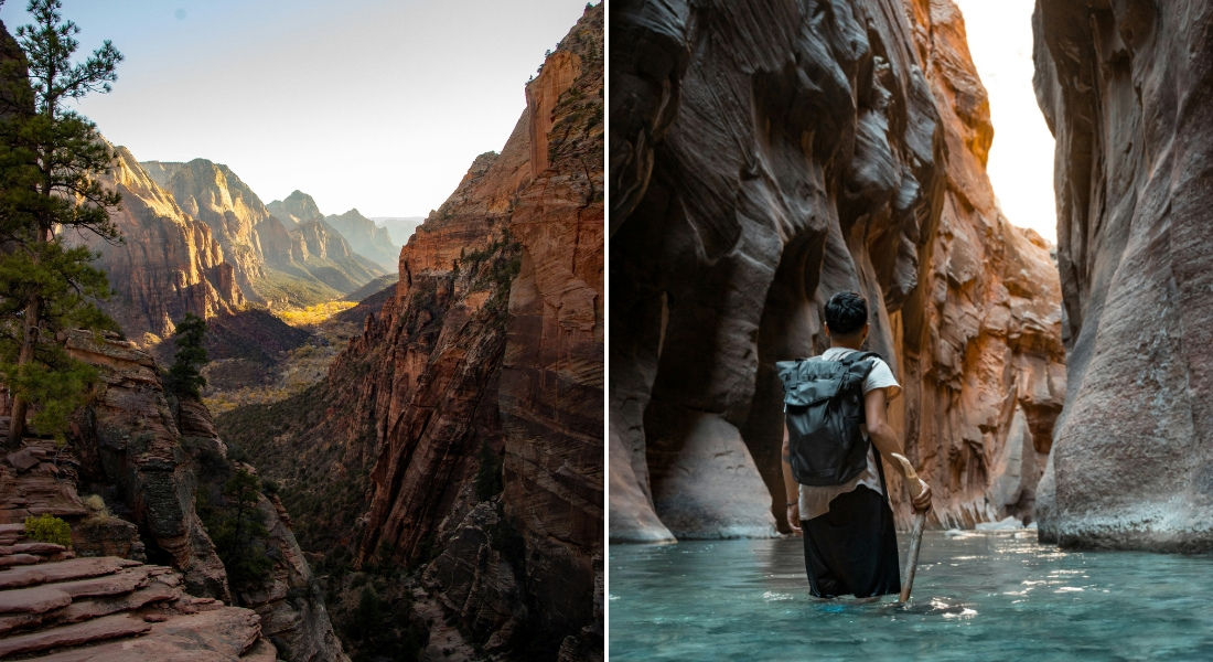 Voyage aux USA 1 semaine Randonnée d'Angels Landing et randonnée the Narrows dans le parc national de Zion