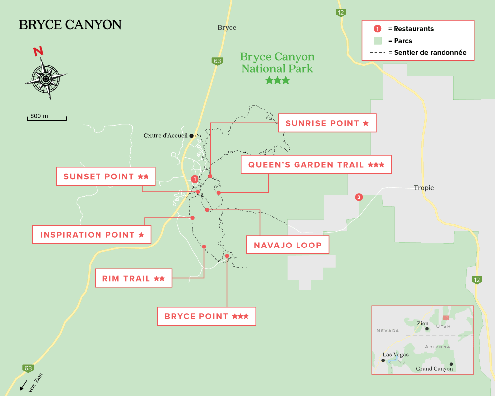 Carte de Bryce Canyon 